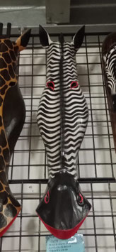 Maschera zebra occhi e bocca rossi altezza 80cm