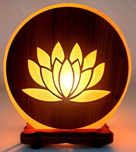 Lampada di sale rosa dell'Himalaya fior di loto