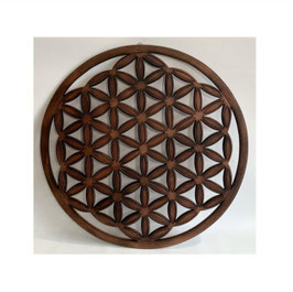 Pannello in legno fiore della vita marrone