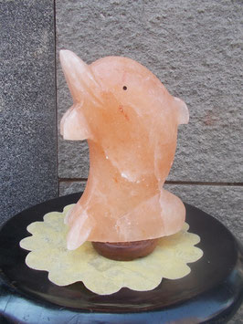 Lampada di sale rosa delfino