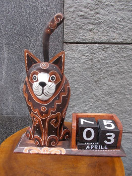 Calendario perenne gatto decorato grande