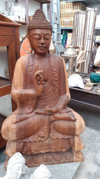 Statua Buddha in legno naturale. Altezza 1 metro. Peso 60kg