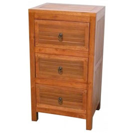 Comodino 3 cassetti chiaro