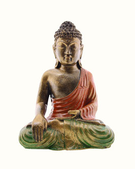 Statua Buddha in meditazione in resina dipinta