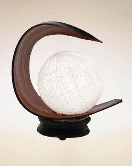 Lampada foglia di cocco tonda con sfera