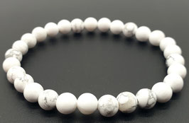 Bracciale in howlite bianca sfere 6mm