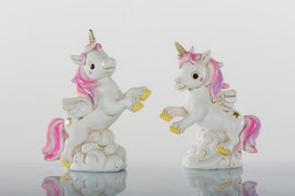 Statuetta unicorno rosa Pegasus 2 pezzi assortiti