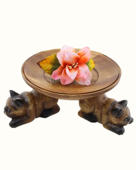 Vassoio in legno di teak 3 gatti