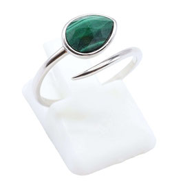Anello con malachite in argento stearling 925