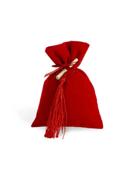 Sacchetto laurea in velluto rosso con pergamena
