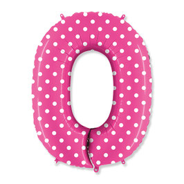 Palloncino pois fucsia numero 0