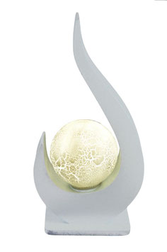 Lampada etnica fiamma stile tribale con sfera bianca