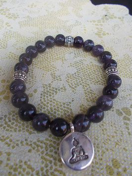 Bracciale mala in ametista con Buddha
