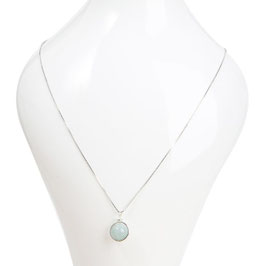 Collana in argento 925 con pendente a sfera in acquamarina