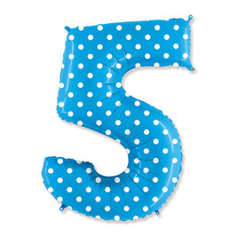 Palloncino pois azzurro cinque