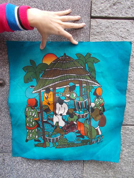 Batik africano scena del mercato