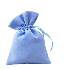 Sacchetto portaconfetti azzurro in cotone