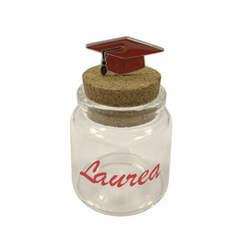 Barattolo laurea con decoro sul tappo