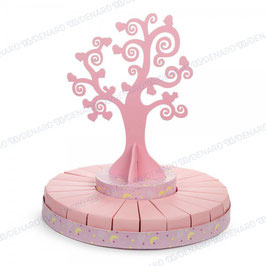 Torta bomboniera portaconfetti albero della vita rosa