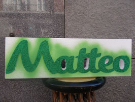 Nome in polistirolo colorato verde lunghezza 60 cm