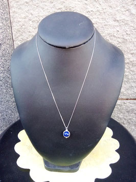 Collana in argento 925 con pendente a sfera in lapislazzuli