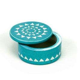 Scatolina tonda mandala azzurra