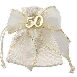 Sacchetto 50 anni  nozze d'oro con fiocco