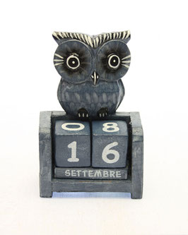 Calendario perenne civetta azzurro