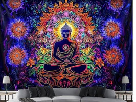 Arazzo Buddha luminoso al buio