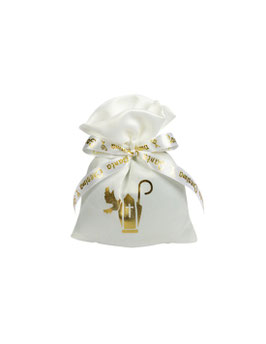 Sacchetto bianco Cresima con stampa dorata