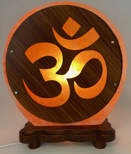 Lampada di sale rosa dell'Himalaya OM