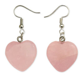 Orecchini cuore quarzo rosa