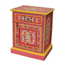 Comodino dipinto rosa