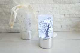 Lampada in vetro con decoro albero della vita