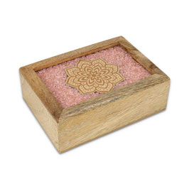 Scatola portagioie tarocchi mandala quarzo rosa legno di mango