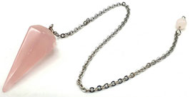 Pendolo in quarzo rosa a goccia