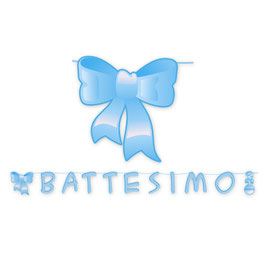 Kit scritta maxi battesimo celeste
