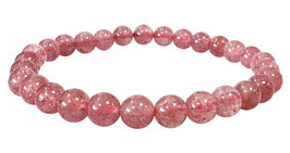 Bracciale in pietra di quarzo fragola