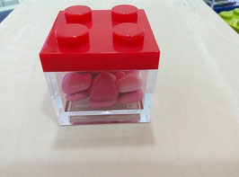 Mattoncino portaconfetti Lego rosso