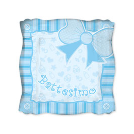 Piatto battesimo celeste