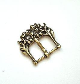 FIBBIE IN ZAMA 6244/28 Fiori BRONZO LUCIDO