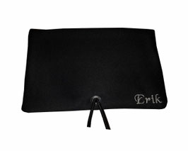 Personalisierte Tabaktasche Schwarz mit Wunschnamen bestickt