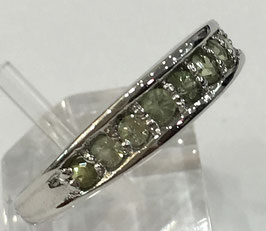 Ring with green sapphires, 0,58 ct.