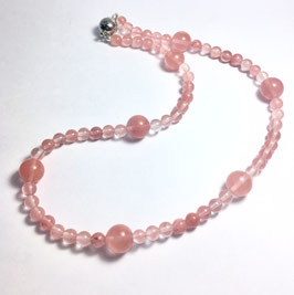Handmade necklace with cherry quartz beads