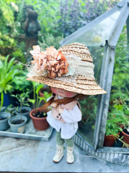 summer hat vintage powder peach