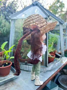 summer hat classic vintage brownish silk