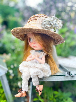 summer hat fading blue hydrangea
