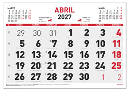 Calendario Mensual 43x31cm