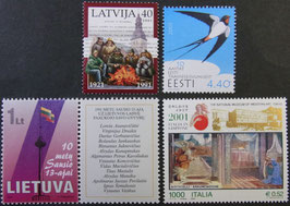 ラトビア、エストニア、リトアニア、イタリア切手