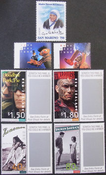 サンマリノ、オランダ、ニュージーランド切手